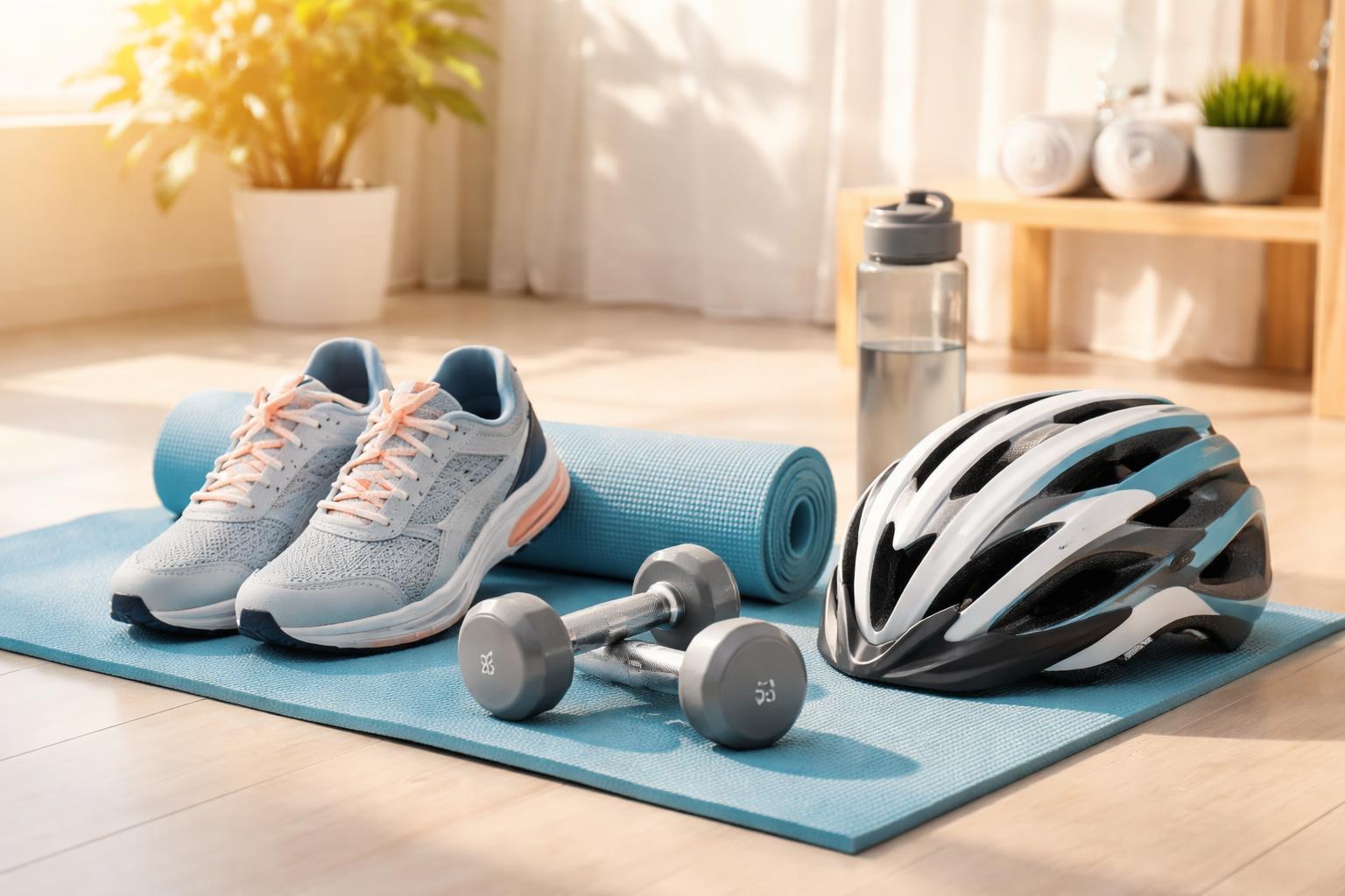 Žena alebo muž s kvalitným športovým vybavením na tréningu, úsmev spokojnosti