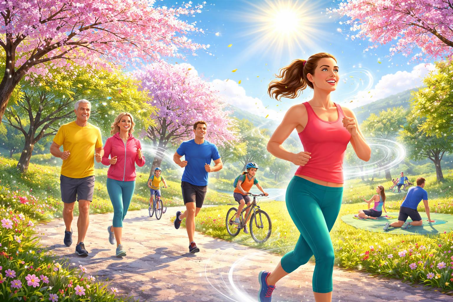 Prečo je jar ideálnym obdobím začať so športom 2 Mladý človek behá na čerstvom vzduchu počas jari v parku s kvetmi