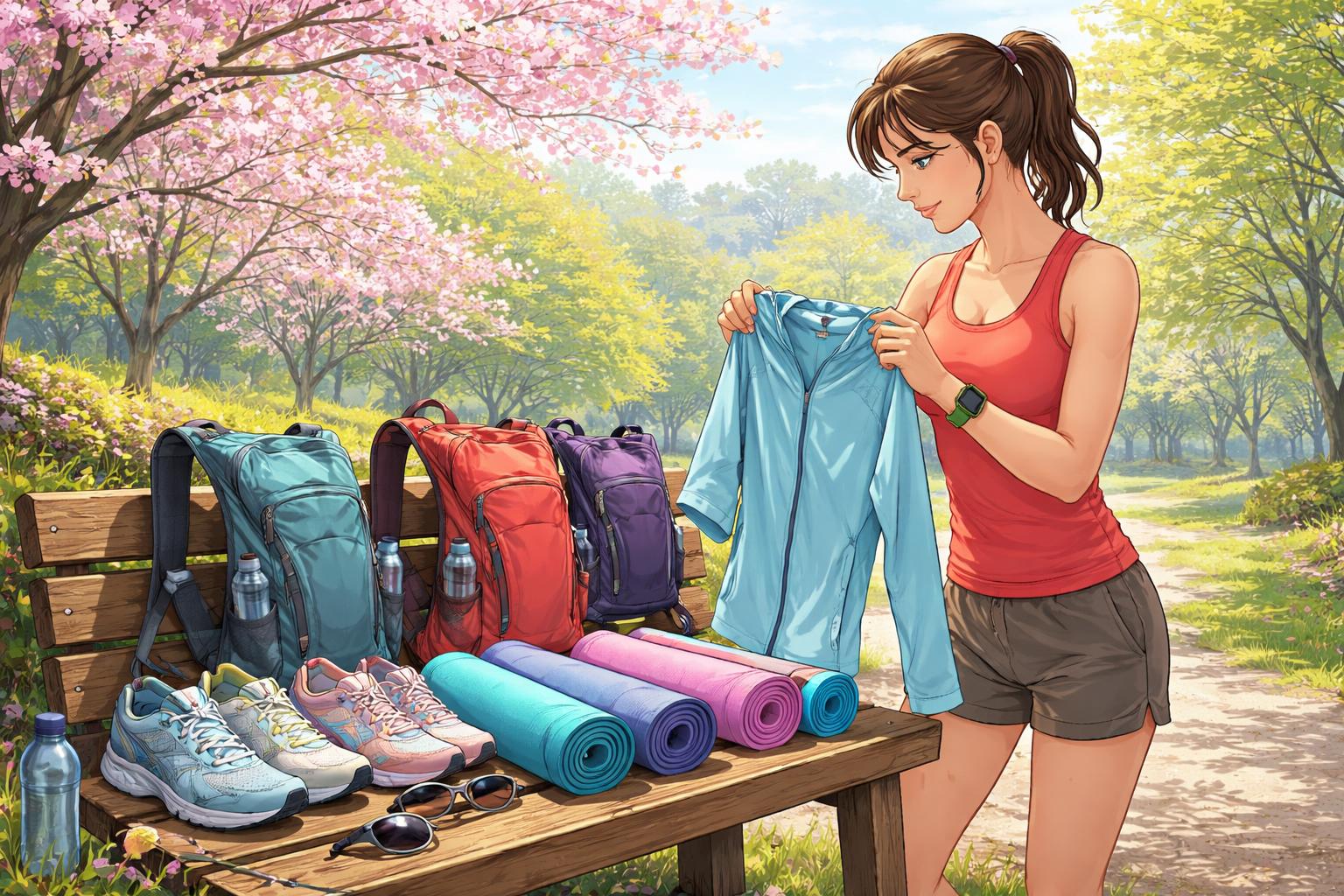 Priprav sa na jarnú sezónu s funkčnými športovými pomôckami 2 Mladý športovec vyberá jarné športové pomôcky na čerstvom vzduchu pri tréningu.