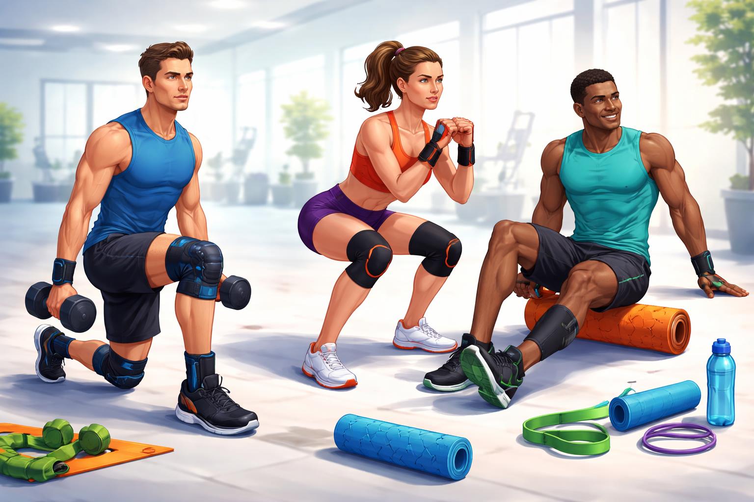 Športuj efektívne: vybavenie, ktoré šetrí telo aj čas 2 Športovci používajú pomôcky na ochranu kĺbov a svalov pri tréningu