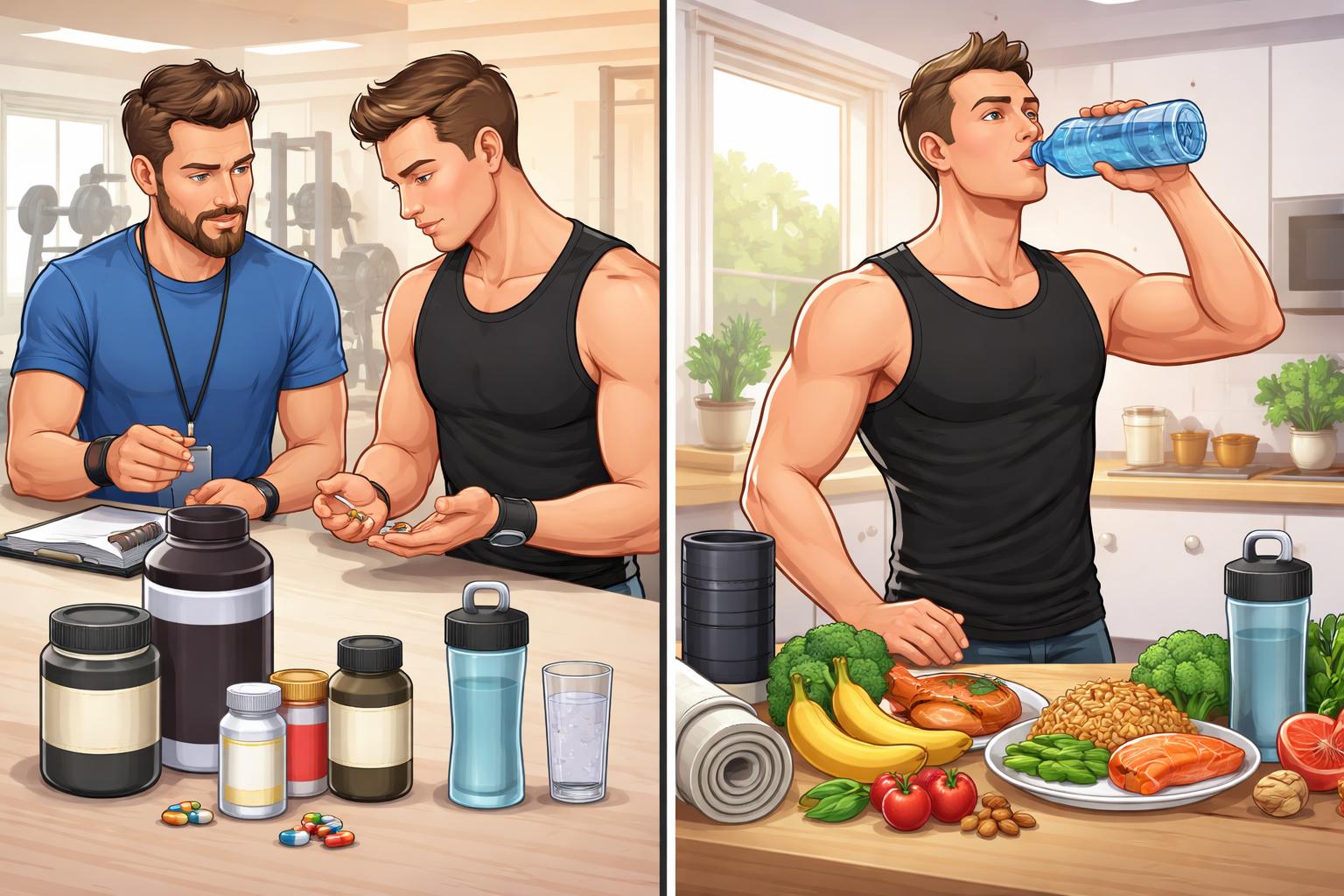 Sportovec zvažuje doplnky, porovnáva ich účinky a rady experta pri tréningu.